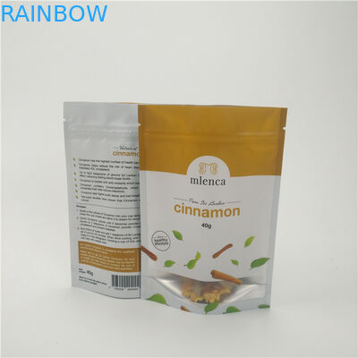 Matte White Background Zipper Cosmetic Bags Stand Up Doypack 40g Cinnamon