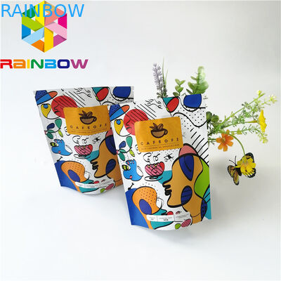 Stand Up k Plastic Pouches Packaging , Reusable Aluminum Foil Coffee Bag