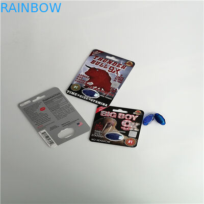 Rhino 7 3D Blister Card Packaging Mens Sexual Supplements For Boosting Libido
