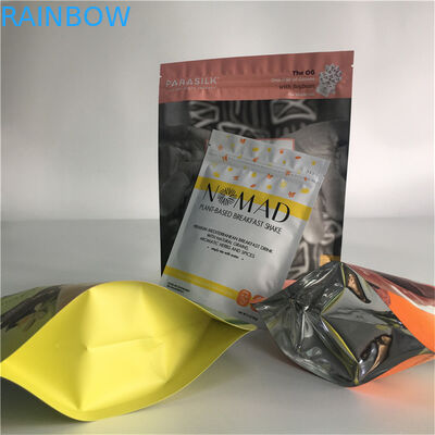 200g Aluminum Zipper Stand Up Pouches Packing Custom Gravure Printing For Protein