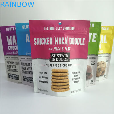 200g Aluminum Zipper Stand Up Pouches Packing Custom Gravure Printing For Protein