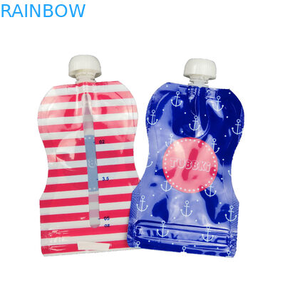 Reusable Baby Food Spout Pouch Packaging Laminated Material CMYK Color For Beverages