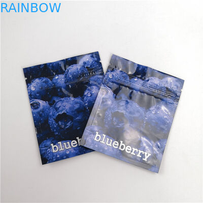 Foil Flat THC Gummies Plastic Pouches Packaging Blueberry Cbd Childproof Ziper Bag