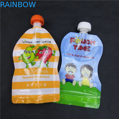 Heat Seal Baby Food Spout Pouch Packaging Beverage Bag 10 Colors Customized Size