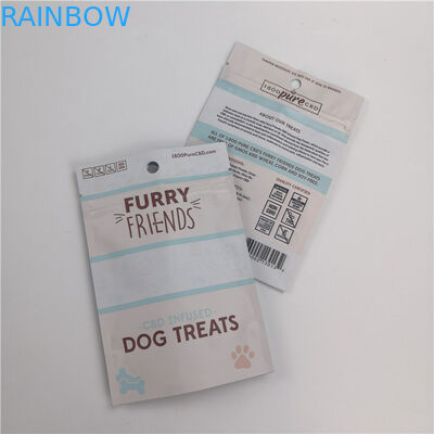 Foil Zipper Stand Up Pouch Packaging Hanging Hole For Dog Treats Packaging