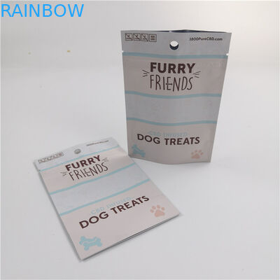 Foil Zipper Stand Up Pouch Packaging Hanging Hole For Dog Treats Packaging