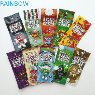 Vape Cartridge Aluminum Foil Packaging Bags Exotic Cart Pouch Custom Logo