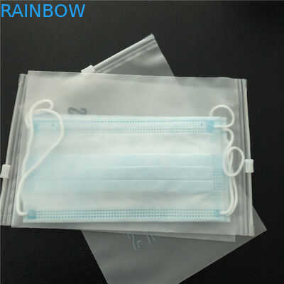 Disposable Mask Packaging Heat Seal Bags Zipper Top Gravure Printing With Window