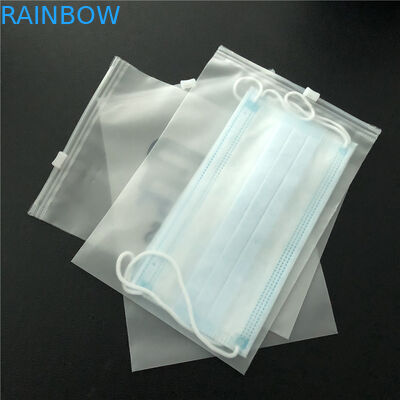 Disposable Mask Packaging Heat Seal Bags Zipper Top Gravure Printing With Window