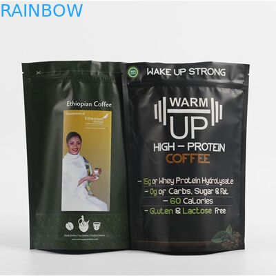 Biodegradable Stand Up Coffee Pouches Slimming Matcha Green Tea Bags Gravure Printing