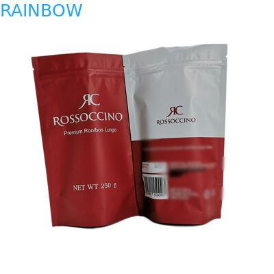 Eco Friendly Kraft Paper Stand Up Pouch , 250g Stand Up Plastic Bag For Protein Powder