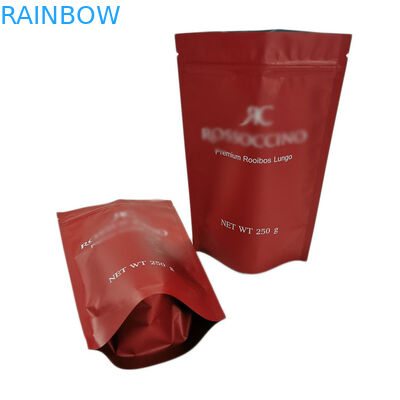 Eco Friendly Kraft Paper Stand Up Pouch , 250g Stand Up Plastic Bag For Protein Powder