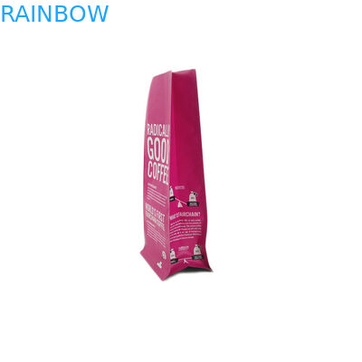 Biodegradable Plastic  Food Packing Bag E Zipper Flat Bottom Coffee Packaging