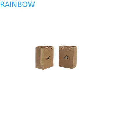 Doypack Stand Up Pouch Small Handmade Kraft Paper Bag Recycled With Handle