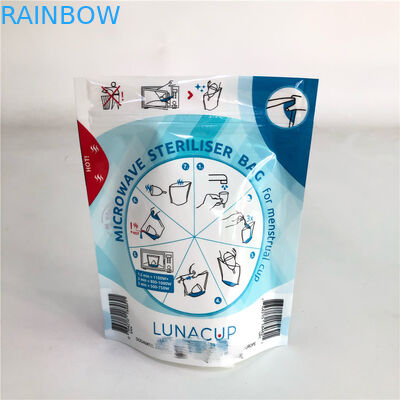 Stand Up Zipper Microwave Bags Custom Printing Biodegradable 120-180 Mic Thickness