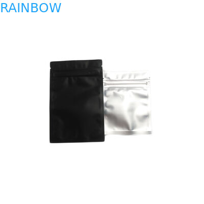 Heat Seal Custom Printed Plastic Bags Aluminum Foil Sachet Matte Black 