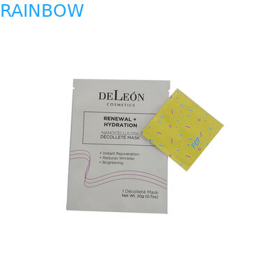 Customized Colorful Face Mask Packaging , Small Mylar Bag Pouch With Tear Notch