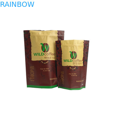 Custom Matte Finish Coffee Tea Bags , Aluminum Foil Stand Up Pouch With Zipper