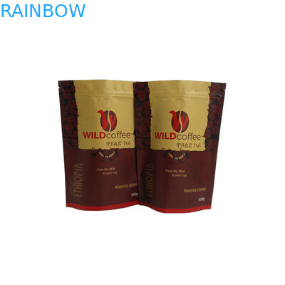 Custom Matte Finish Coffee Tea Bags , Aluminum Foil Stand Up Pouch With Zipper