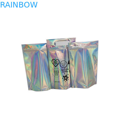 Cosmetic Printing Zipper Cosmetic Bags Plastic Mylar Hologram Foil  Packaging