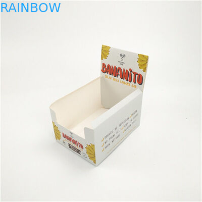 Custom Logo Cardboard Storage Boxes Recyclable White Glosy Energy Candy Bars Diaplay