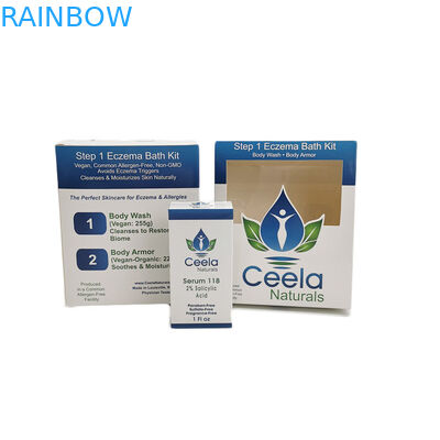 Glossy White Cardboard Paper Box Packaging Retail Skin Care Body Wash Application