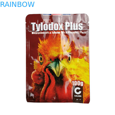 Three Sides Sealing Aluminum Foil Bag Matte 100g Tea / Chicken Feed Pet Packing