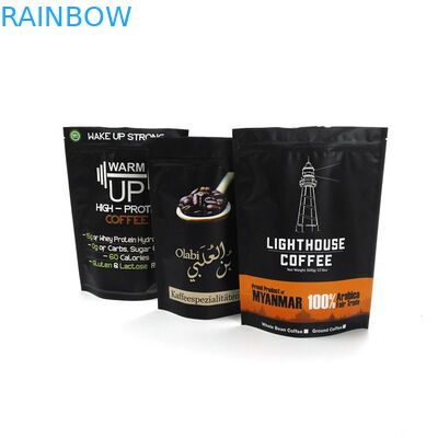 250g 500g 1kg Coffee Foil Pouch Packaging Matte Finish Smell Proof Coffee Bag With Valve