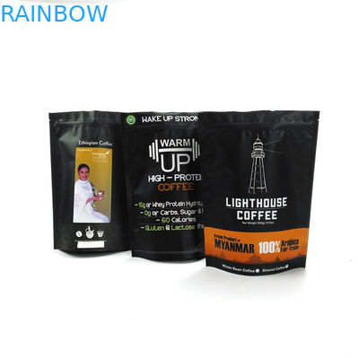 Aluminum Foil Matte White 1kg Coffee Mylar Bags Stand Up Coffee Bean Pouch With Zipper