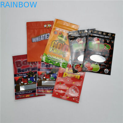 Recyclable Display Plastic Pouches Packaging Food Safe Cbd Gummy Smell Proof Bags