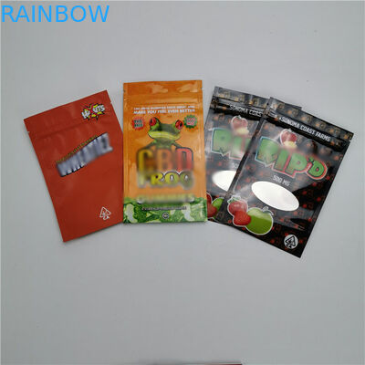 Recyclable Display Plastic Pouches Packaging Food Safe Cbd Gummy Smell Proof Bags