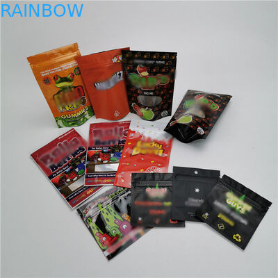 Mylar Stand Up Barrier Pouches Tobacco  Bags CBD Candy Packaging Custom Printed