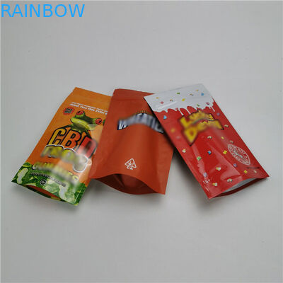 Food Grade Resealable Stand Up Pouches CBD Gummies Snack Packaging Bag With Window