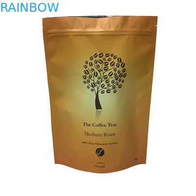 Plastic  Matte Foil Coffee Bags Packaging Food Custom Printing With Valve
