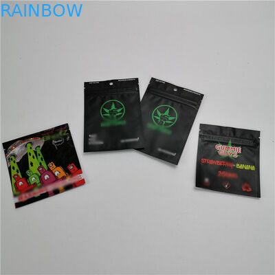 Smell Proof Mylar Plastic Pouches Packaging 3.5 Gram Custom Printed For CBD Cookies