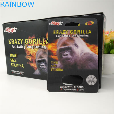 12mm Cap Rhino Male Pills 3D Card Blister Card Packaging