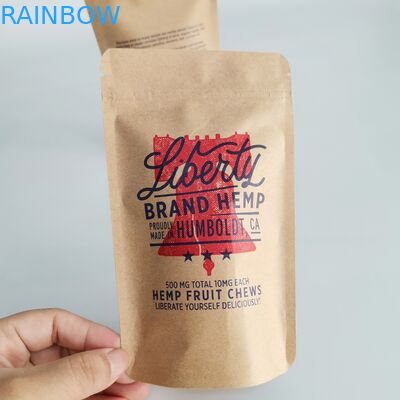 CBD Weed Stand Up Gravure Printing Plastic Pouches Packaging