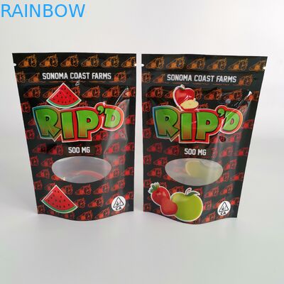 CBD Weed Stand Up Gravure Printing Plastic Pouches Packaging