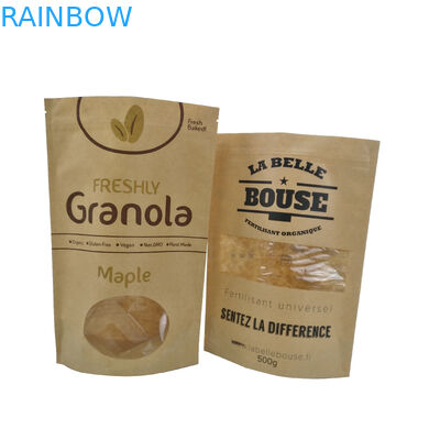 Moisture Proof Cookies Stand Up Kraft Paper Pouch