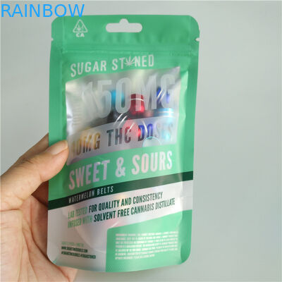 3.5g 7g 14g Holographic Film Stand Up Pouch Packaging