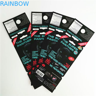 Rhino 69 male enhancements sexual pill packaging 3d card capsul blister for display