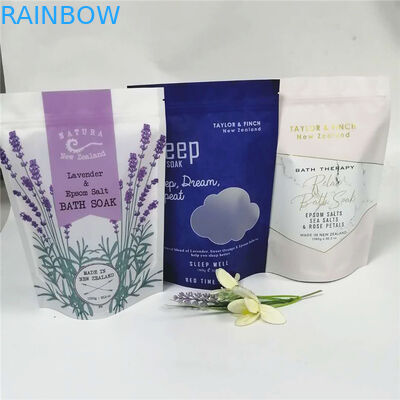 Body scrub stand up aluminum foil bag with zipper for rose essention salt