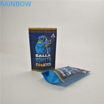 Customized child proof bags moisture proof weed CBD runtz jungle cookies medicine stand up bags