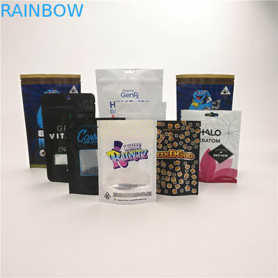 Customized child proof bags moisture proof weed CBD runtz jungle cookies medicine stand up bags