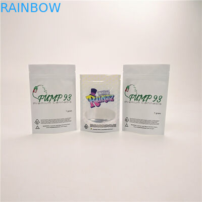 Sample free customized child  proof CBD bags runtz jungle cookies medicine pouch with window