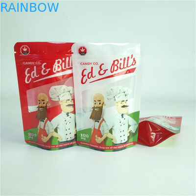 Digital Printing 100mg Candy Packaging Bag CBD Gummy Stand Up Pouch With Clear Window