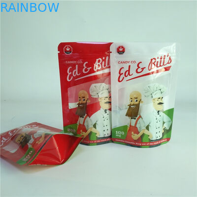 Digital Printing 100mg Candy Packaging Bag CBD Gummy Stand Up Pouch With Clear Window