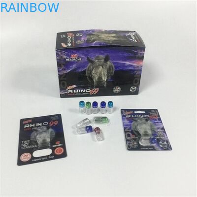 Male Enhancer Pills Packaging Card Black Mamba Burro 30000 Paper Blister Card With Gold Capsule Bottle For Pills