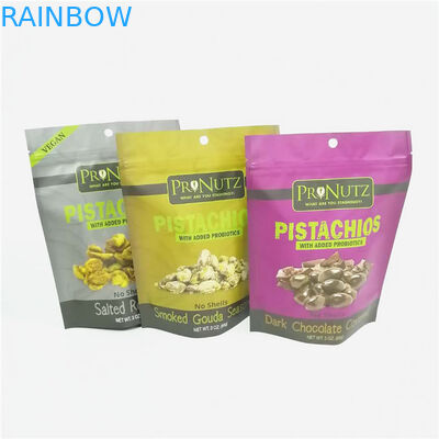 aluminum foil vacuum zip lock mylar packaging stand up pouch food nuts packing plastic bag