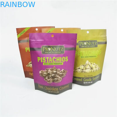 aluminum foil vacuum zip lock mylar packaging stand up pouch food nuts packing plastic bag